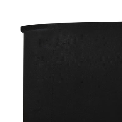 6-panel Wind Screen Fabric 800x160 cm Black