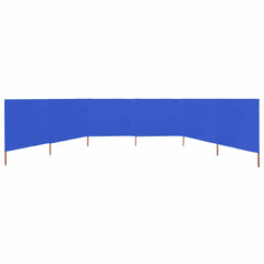 6-panel Wind Screen Fabric 800x160 cm Drop 160 cm Width 800 cm Blue