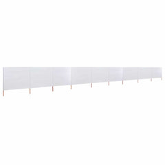 vidaXL 9-panel Wind Screen Fabric 1200x160 cm Sand White 2