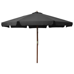 vidaXL Garden Parasol with Wooden Pole 330 cm Anthracite 1