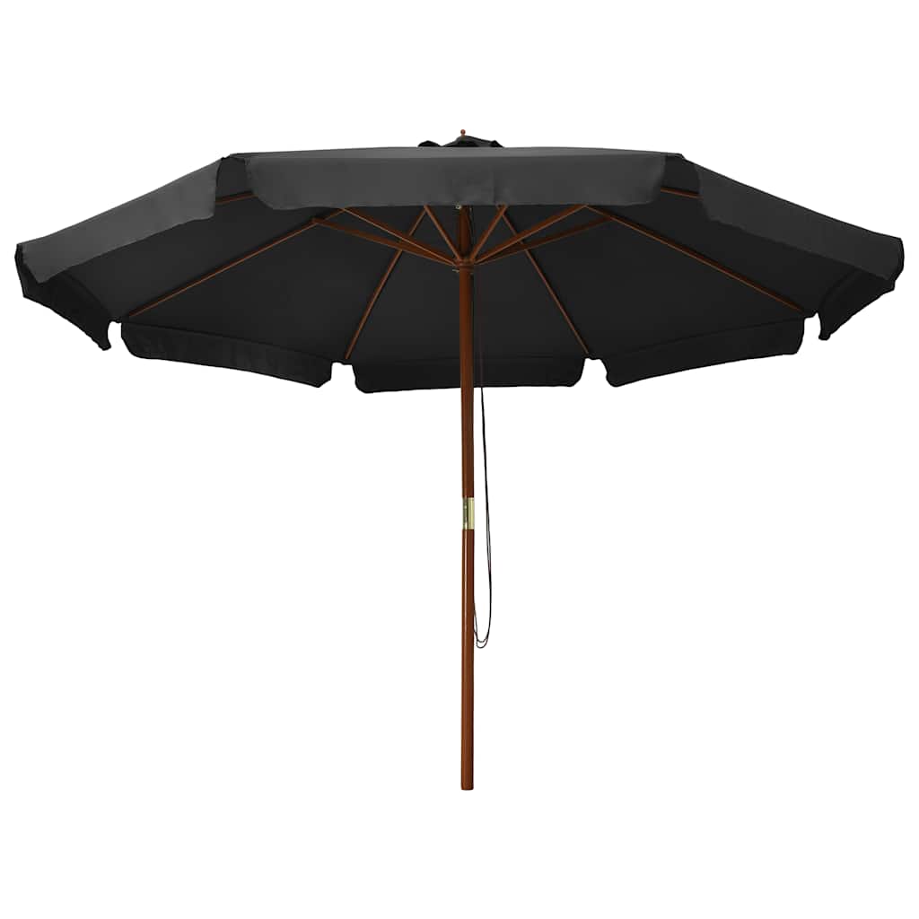 vidaXL Garden Parasol with Wooden Pole 330 cm Anthracite 2