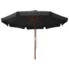 vidaXL Garden Parasol with Wooden Pole 330 cm Anthracite 2