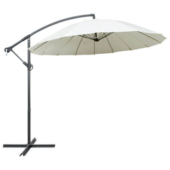 vidaXL Hanging Garden Parasol White 3 m Aluminium Pole 1