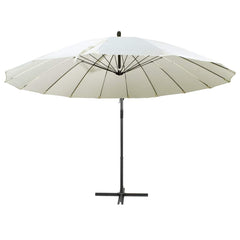 vidaXL Hanging Garden Parasol White 3 m Aluminium Pole 2