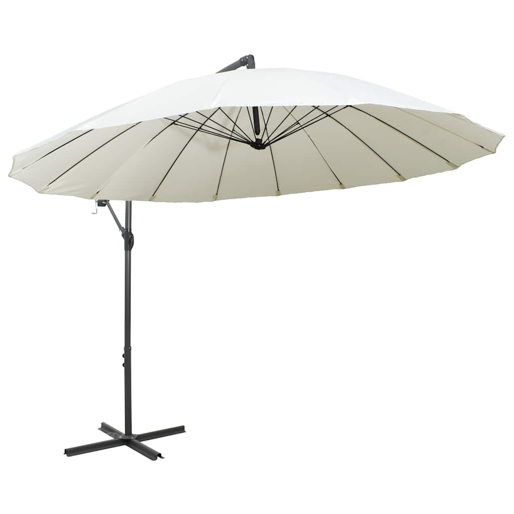 vidaXL Hanging Garden Parasol White 3 m Aluminium Pole 3
