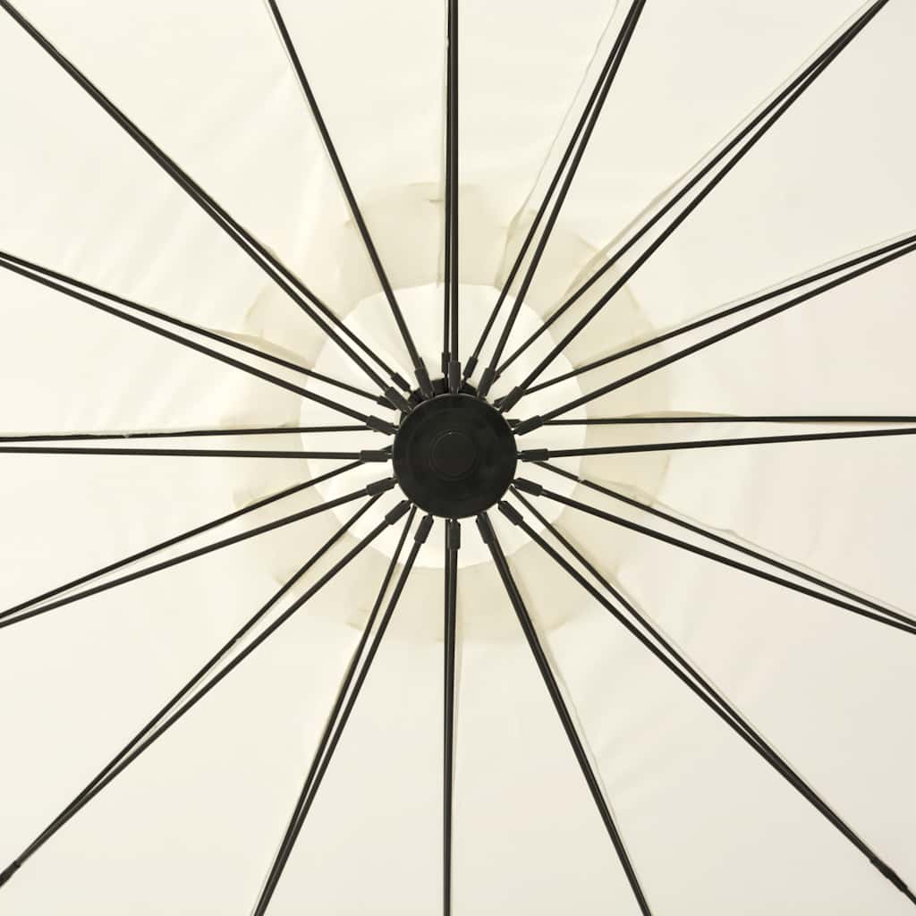 vidaXL Hanging Garden Parasol White 3 m Aluminium Pole 4