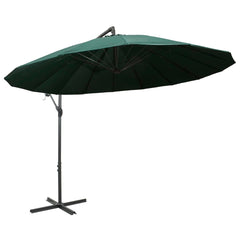 vidaXL Hanging Garden Parasol Green 3 m Aluminium Pole 2