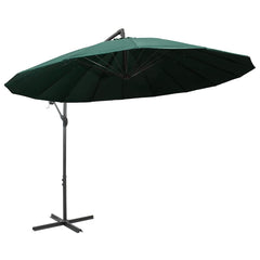 Hanging Parasol 3 m Aluminium Pole Green