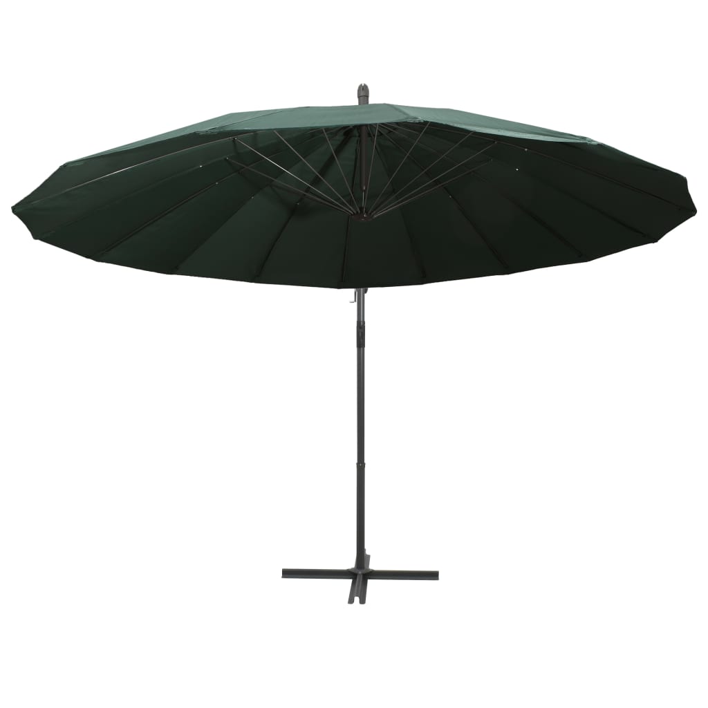 vidaXL Hanging Garden Parasol Green 3 m Aluminium Pole 3