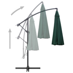 vidaXL Hanging Garden Parasol Green 3 m Aluminium Pole 4