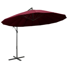 vidaXL Hanging Garden Parasol Burgundy 3 m Aluminium Pole 2