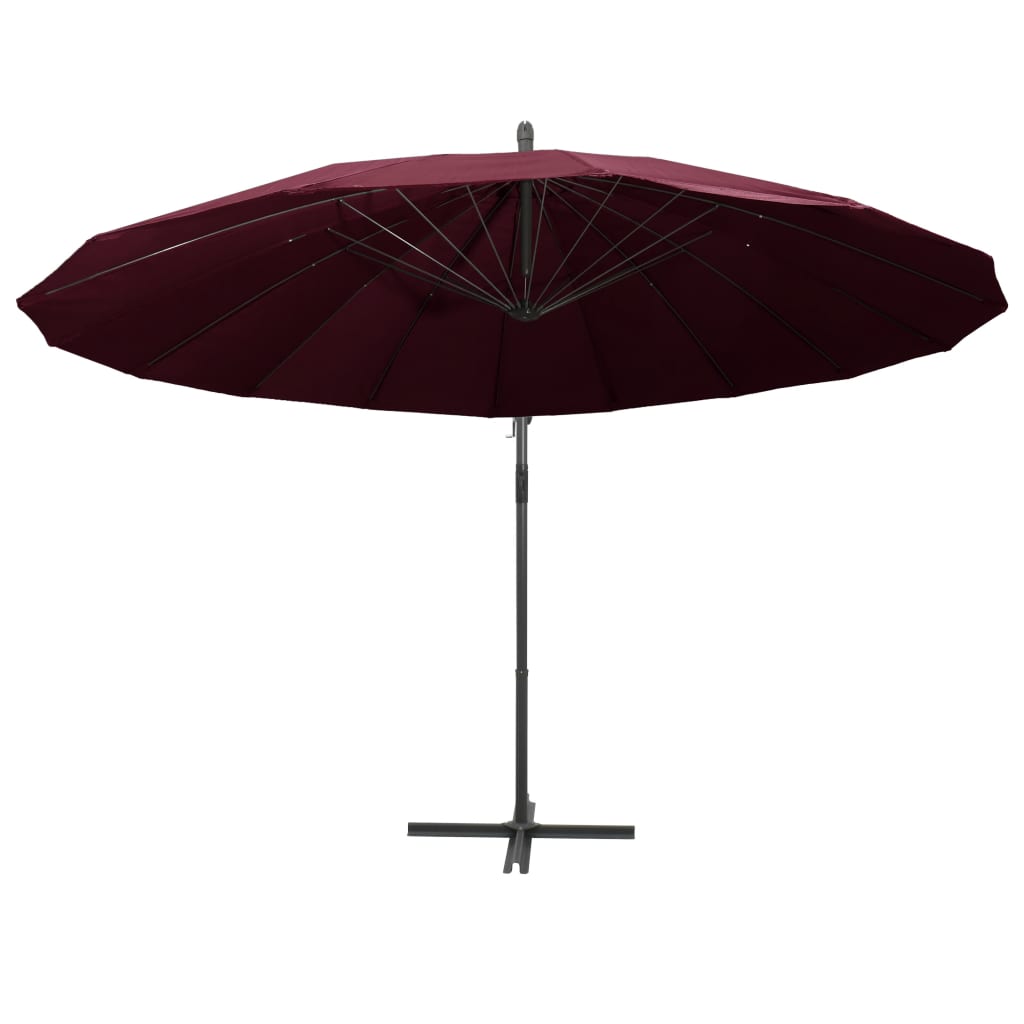 vidaXL Hanging Garden Parasol Burgundy 3 m Aluminium Pole 3