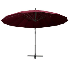 Hanging Parasol 3 m Aluminium Pole Burgundy
