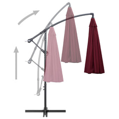 vidaXL Hanging Garden Parasol Burgundy 3 m Aluminium Pole 4