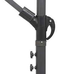 vidaXL Hanging Garden Parasol Black 3 m Aluminium Pole 6