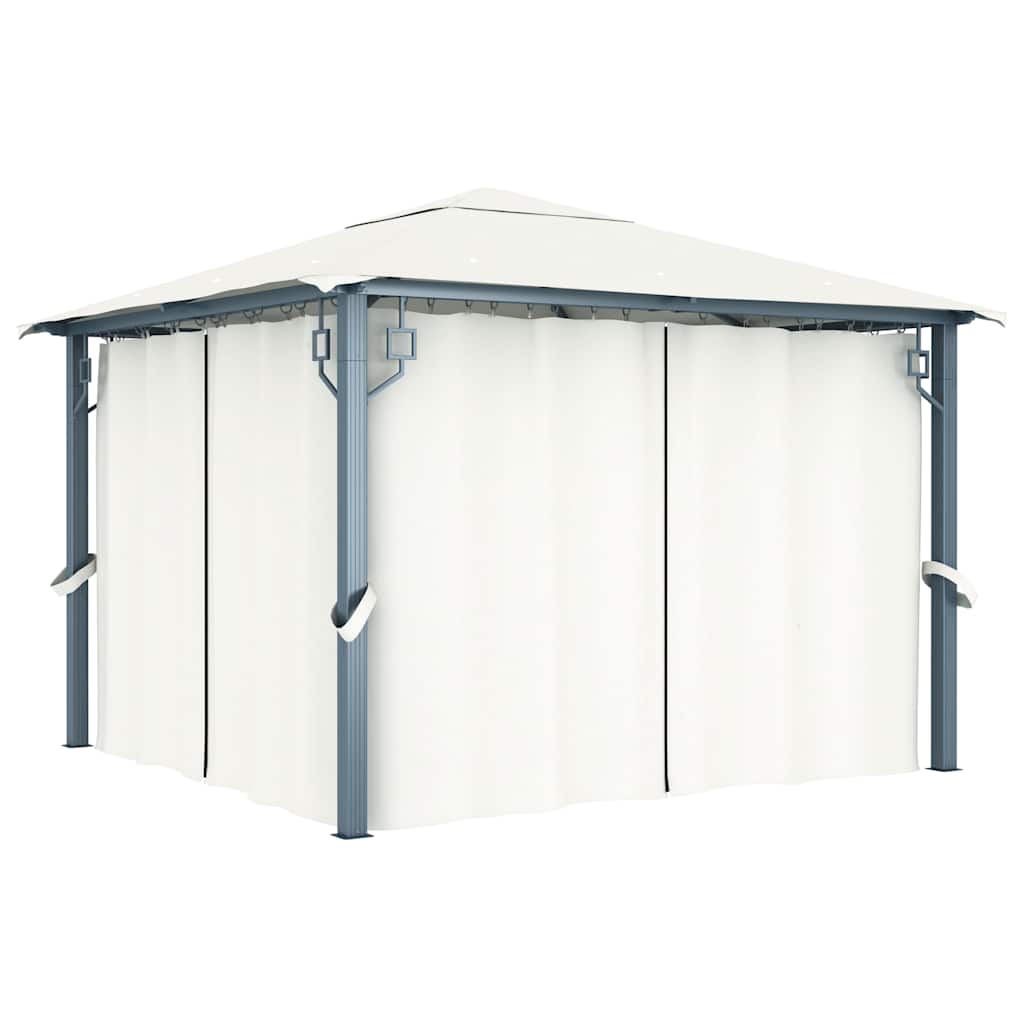 Gazebo with Curtain Aluminium Cream 300 x 300 cm