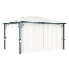 Gazebo with Curtain Aluminium Cream 400 x 300 cm