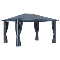 Gazebo with Curtain Aluminium Anthracite 400 x 300 cm