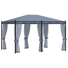 48057 vidaXL Gazebo with Mesh Screens 3x4 m Anthracite Steel 1