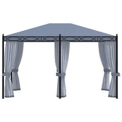 48057 vidaXL Gazebo with Mesh Screens 3x4 m Anthracite Steel 2