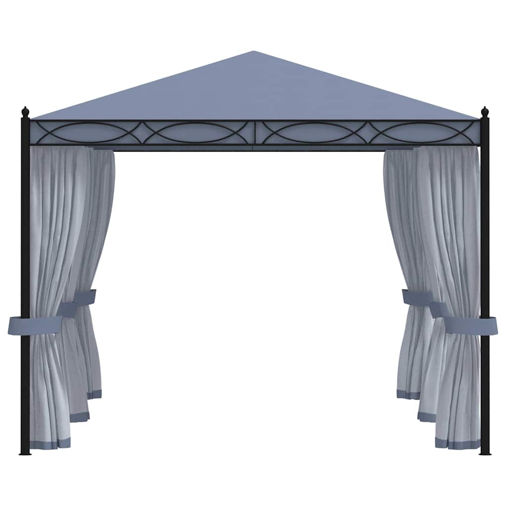 48057 vidaXL Gazebo with Mesh Screens 3x4 m Anthracite Steel 4