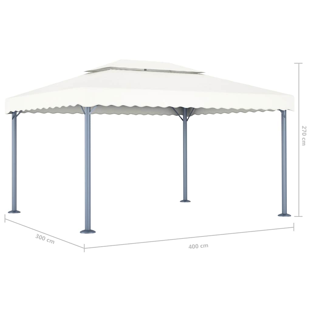 Gazebo 400x300 cm Aluminium Cream
