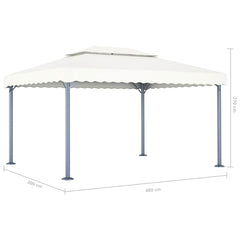 Gazebo 400x300 cm Aluminium Cream