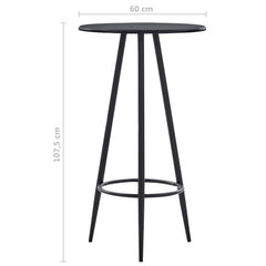 vidaXL Bar Table Black 60x107.5 cm MDF 4