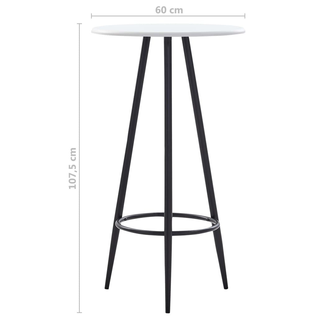 vidaXL Bar Table | White | MDF with PVC coating | 60 x 107.5 cm | Durable 4