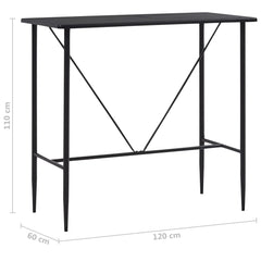 vidaXL Bar Table Black 120x60x110 cm MDF 6