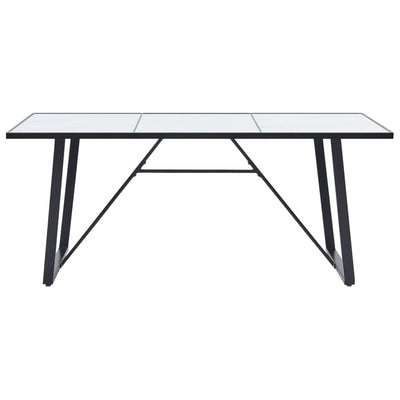 Dining Table White 200x100x75 cm Tempered Glass