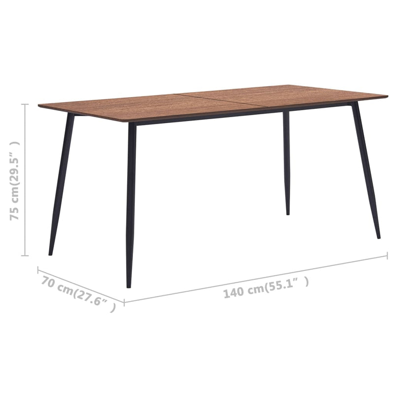 Dining Table Brown 140x70x75 cm MDF