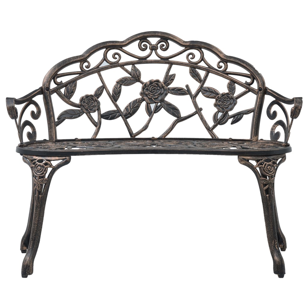 vidaXL Bistro Bench 100cm Bronze Cast Aluminium 2