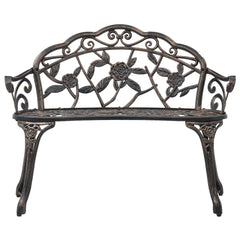 vidaXL Bistro Bench 100cm Bronze Cast Aluminium 2