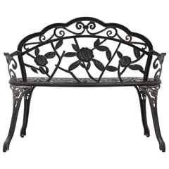 vidaXL Bistro Bench 100cm Bronze Cast Aluminium 3