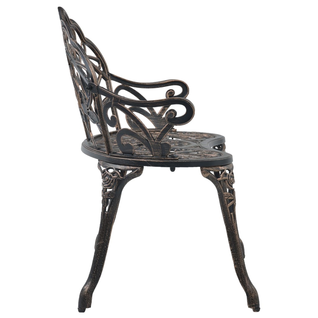vidaXL Bistro Bench 100cm Bronze Cast Aluminium 4