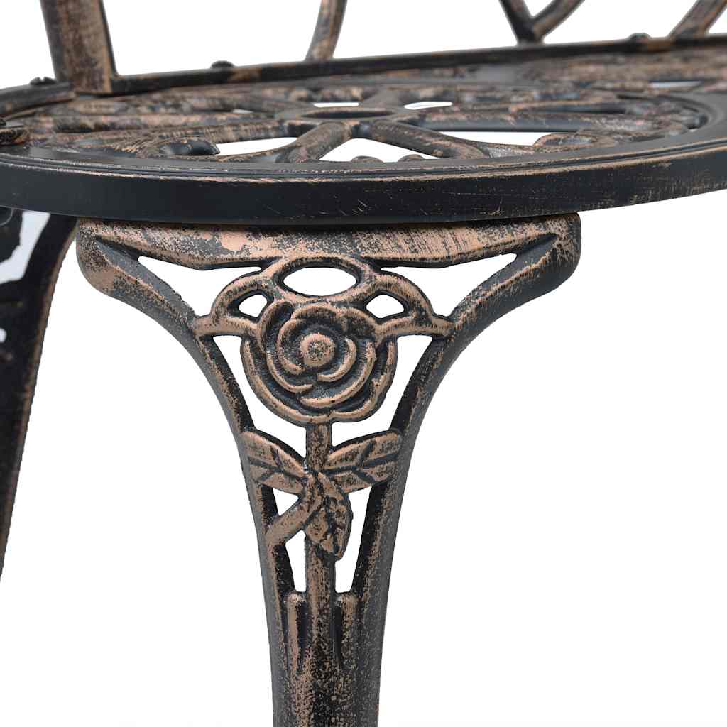 vidaXL Bistro Bench 100cm Bronze Cast Aluminium 5