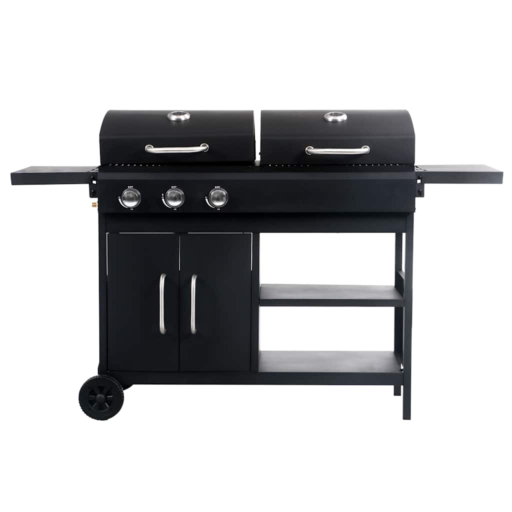 vidaXL Gas Charcoal Combo Grill with 3 Burners 3