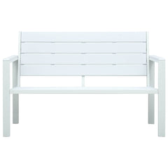 vidaXL Garden Bench 120 cm HDPE White Wood Look 2