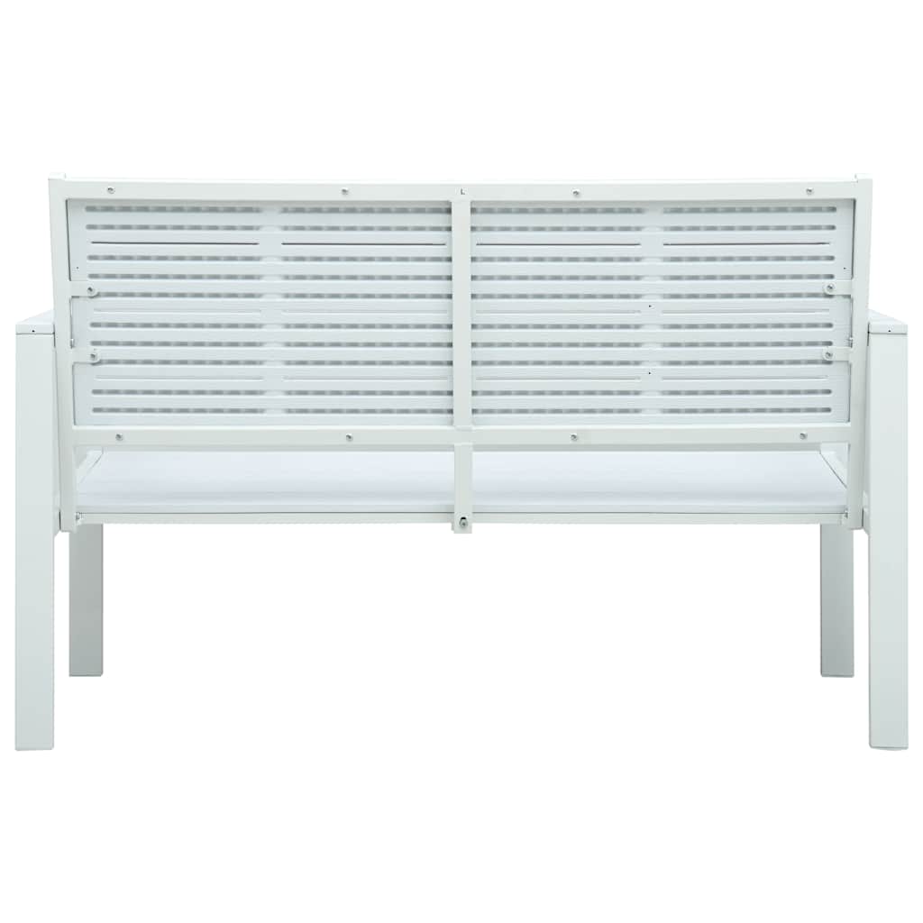 vidaXL Garden Bench 120 cm HDPE White Wood Look 4