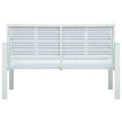 vidaXL Garden Bench 120 cm HDPE White Wood Look 4