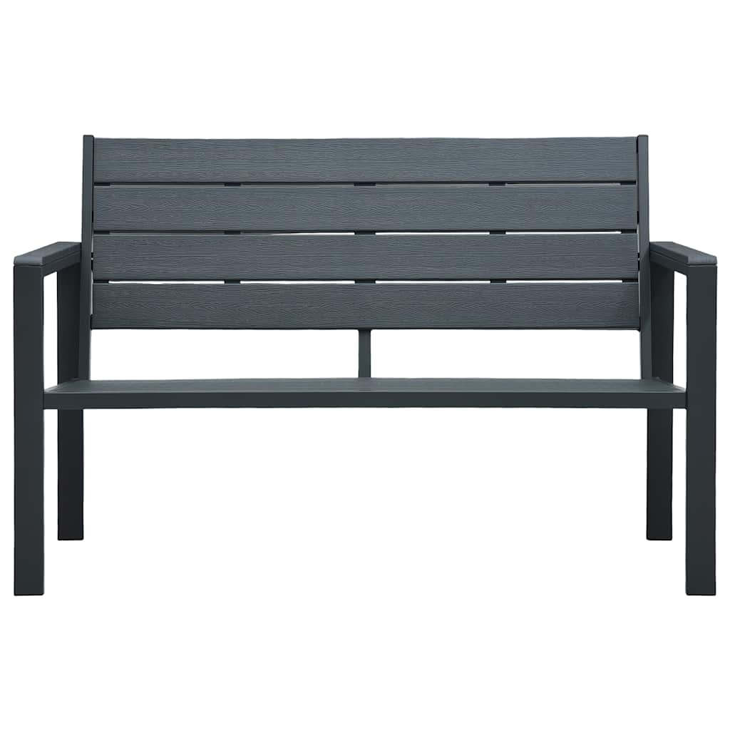vidaXL Garden Bench 120 cm HDPE Grey Wood Look 2