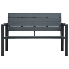 vidaXL Garden Bench 120 cm HDPE Grey Wood Look 2
