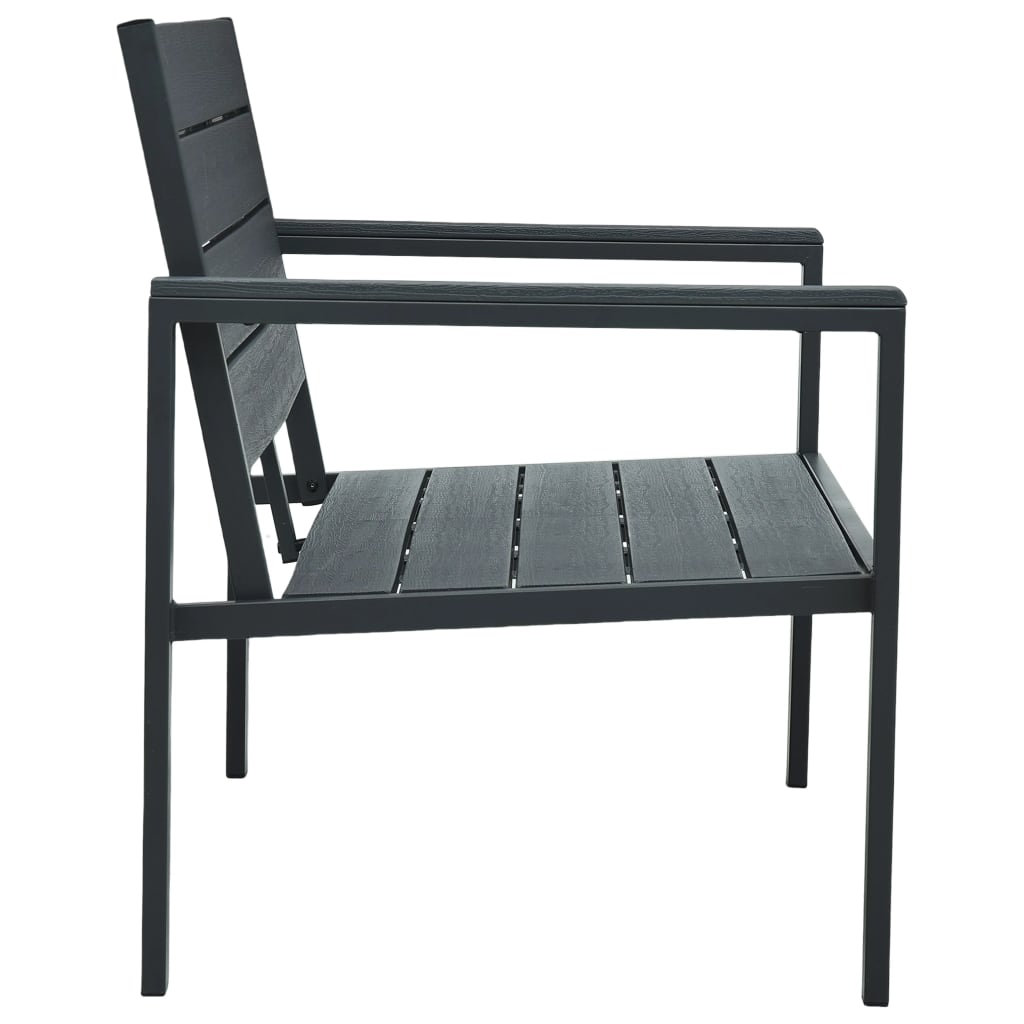 vidaXL Garden Bench 120 cm HDPE Grey Wood Look 3
