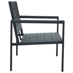 vidaXL Garden Bench 120 cm HDPE Grey Wood Look 3
