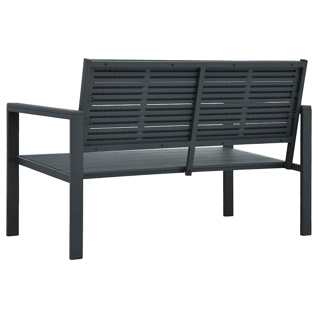 vidaXL Garden Bench 120 cm HDPE Grey Wood Look 4