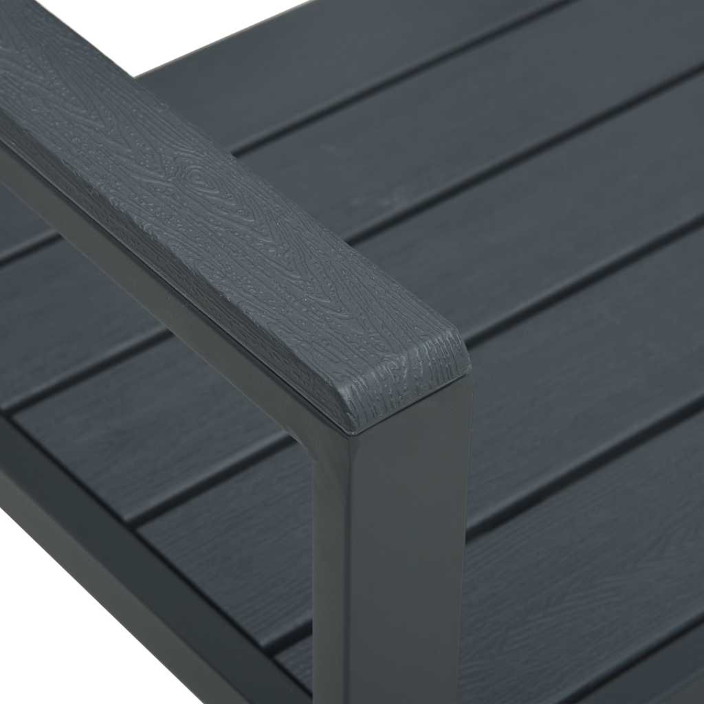 vidaXL Garden Bench 120 cm HDPE Grey Wood Look 5