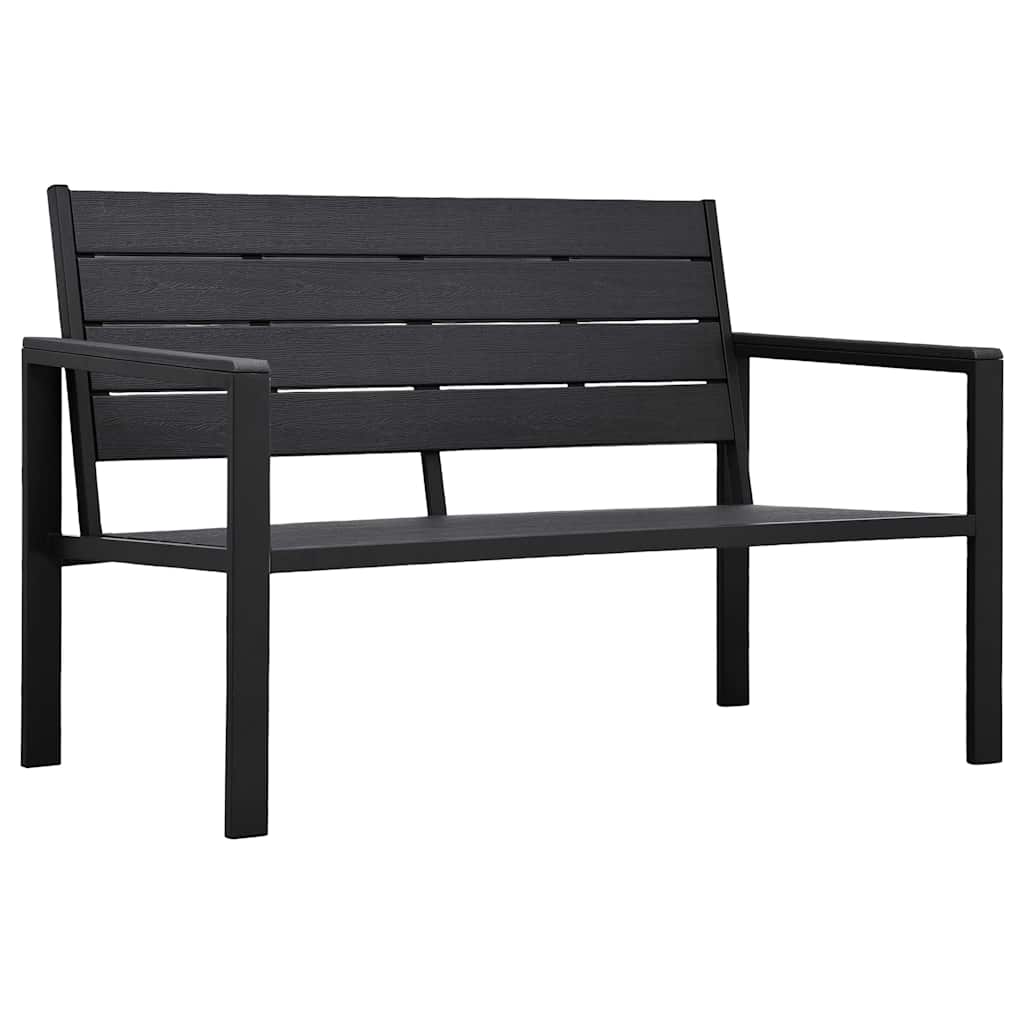 vidaXL Garden Bench 120 cm HDPE Black Wood Look 1