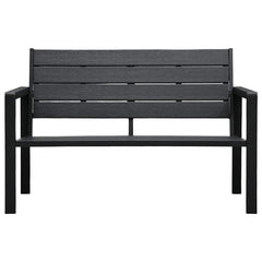vidaXL Garden Bench 120 cm HDPE Black Wood Look 2