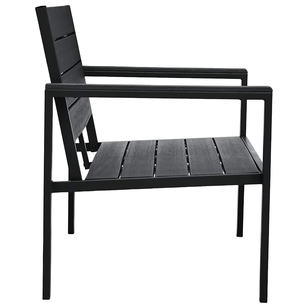 vidaXL Garden Bench 120 cm HDPE Black Wood Look 4
